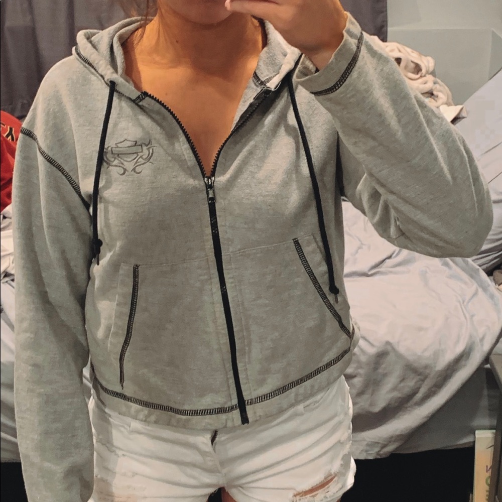 Vintage Harley Davidson crop sweatshirt